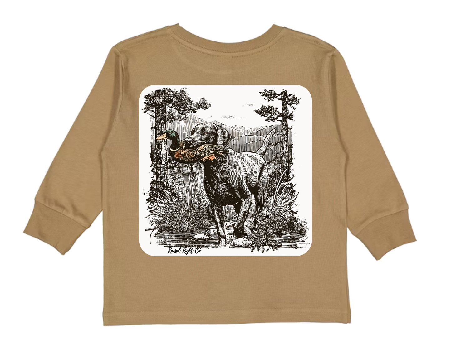 Dog with Duck Long Sleeve Shirt