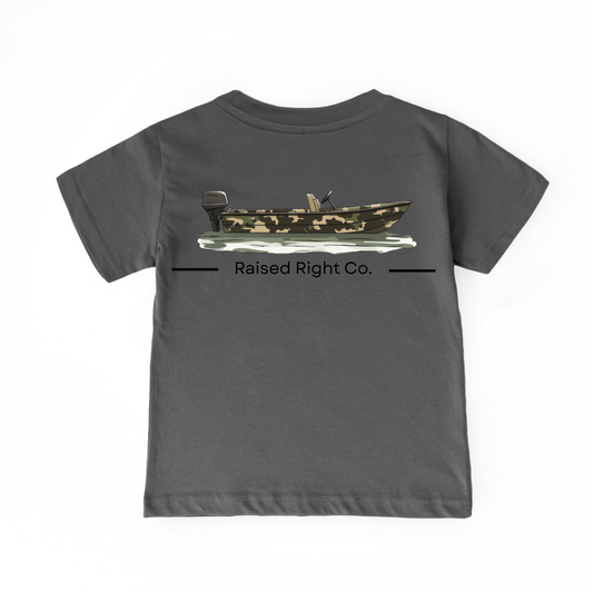 CAMO DUCK BOAT BOY SHIRT- RAISED RIGHT CO
