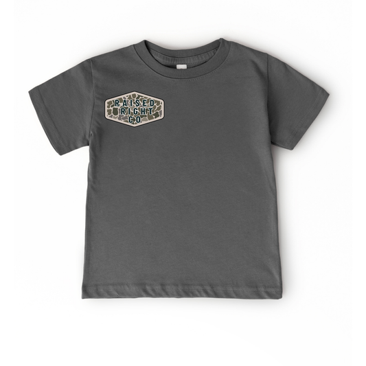 Camo front logo only- Raised Right Co