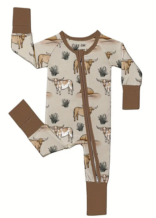 Infant Western Longhorn Bamboo Pajamas