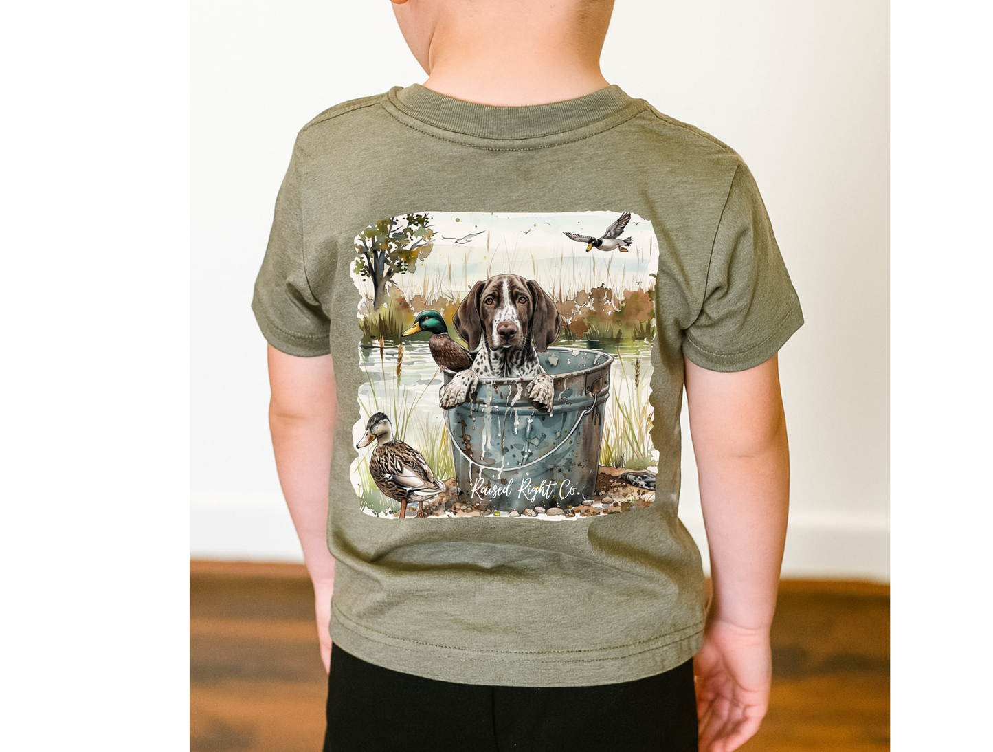 DOG IN BUCKET- RAISED RIGHT CO