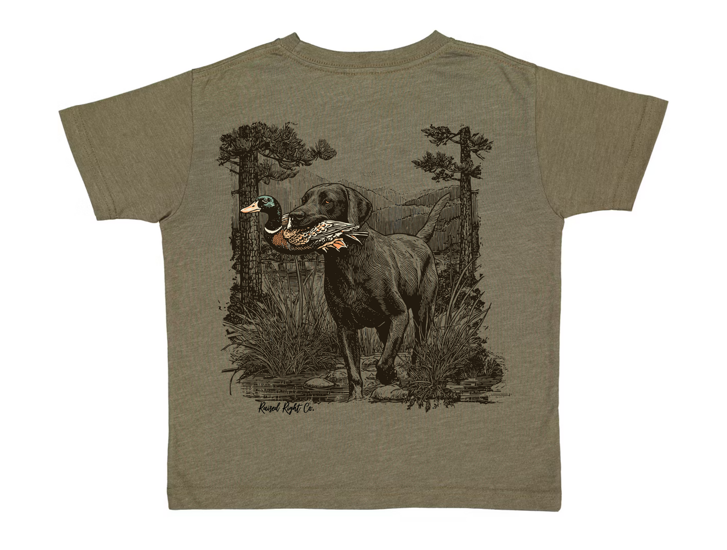 Dog with Duck Short Sleeve Shirt