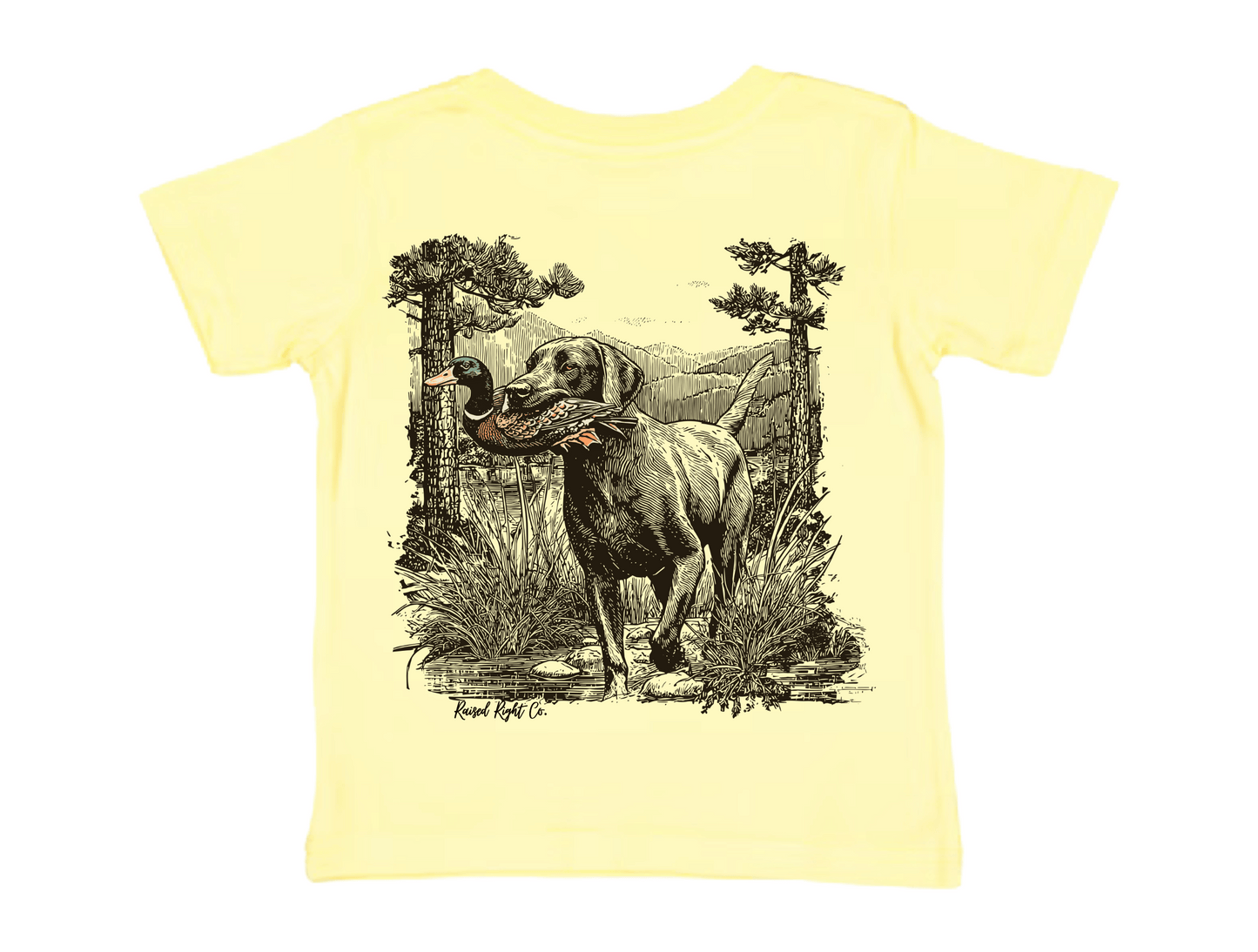 Dog with Duck Short Sleeve Shirt