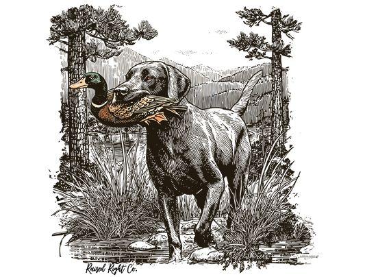 Dog with Duck Hunting Onesie