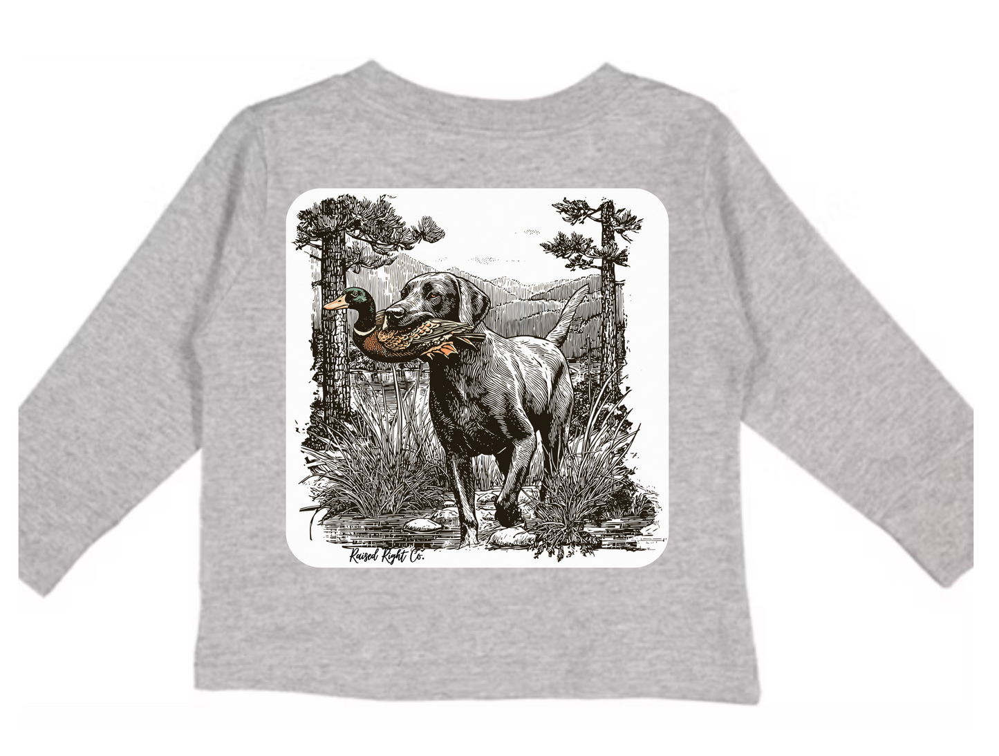 Dog with Duck Long Sleeve Shirt