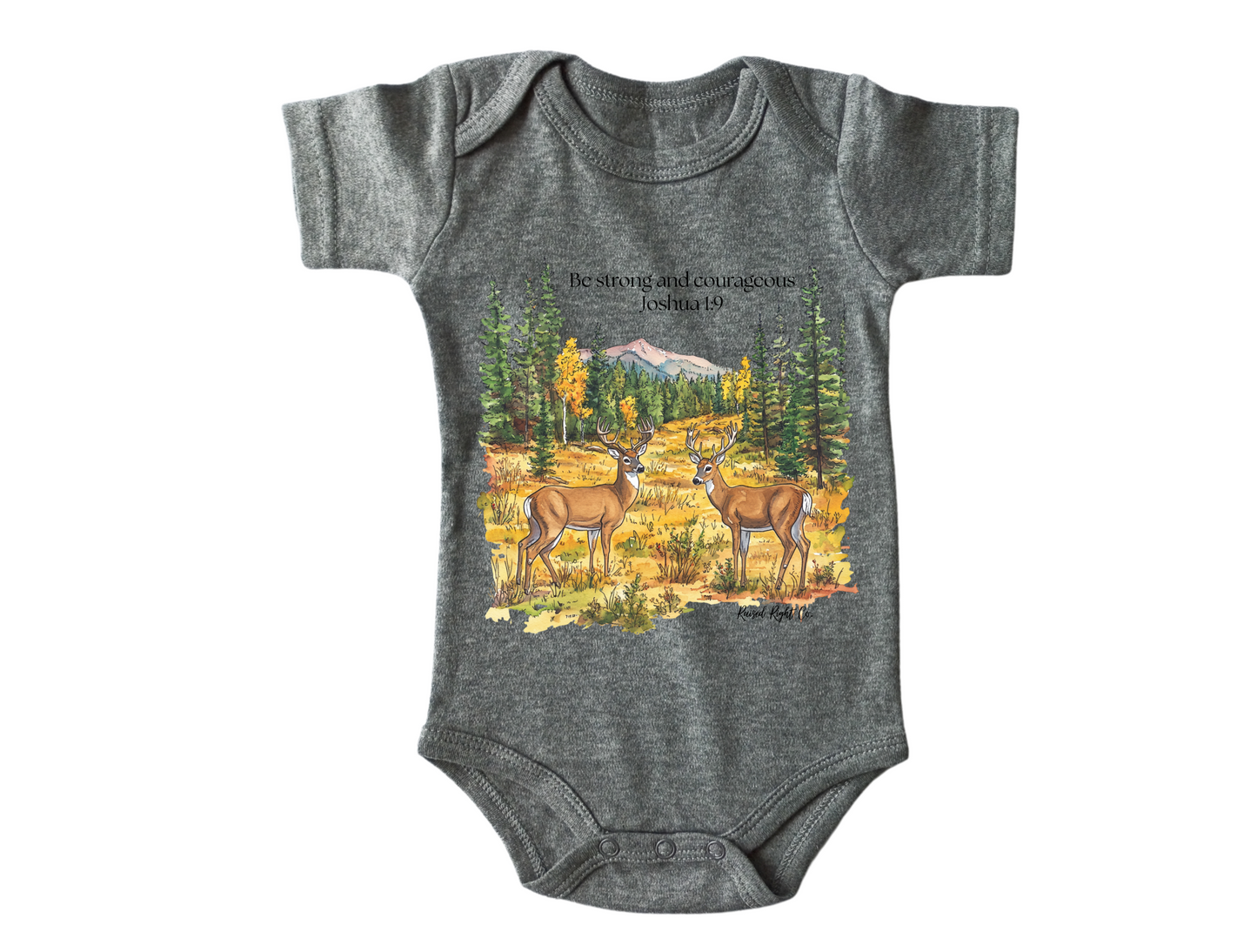 Be Strong and Courageous Short Sleeve Onesie